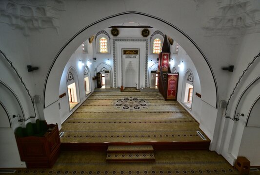 A view of the Hamza Bey Mosque and Complex in the city of Bursa, Turkey.