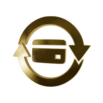 Credit card reload 3D icon isolated on transparent background