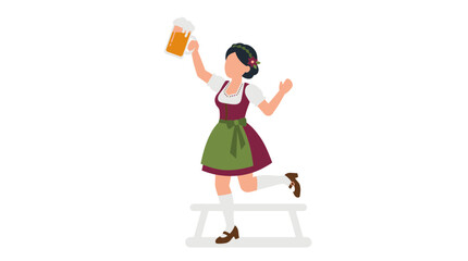 Fototapeta premium Happy Bavarian Girl Toasting with Beer Stein