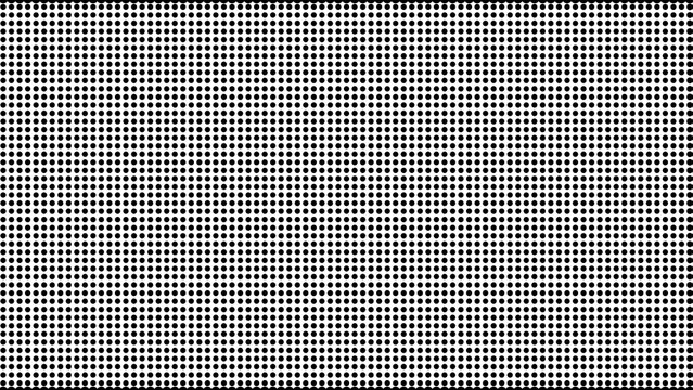 Padr&atilde;o geom&eacute;trico de pontos pretos uniformemente distribu&iacute;dos sobre fundo branco, criando uma textura pontilhada minimalista para design gr&aacute;fico e impress&atilde;o.