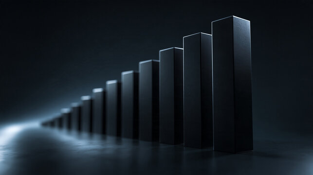 Rising Bar Chart Representing Financial Growth and Success