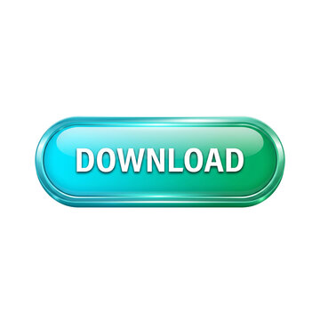 Download glossy web button with turquoise and mint green gradient metallic frame isolated on black background