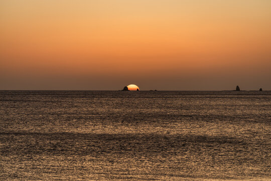 Flamingo beach, Guanacaste, Costa Rica: view of a colourful sunset. 