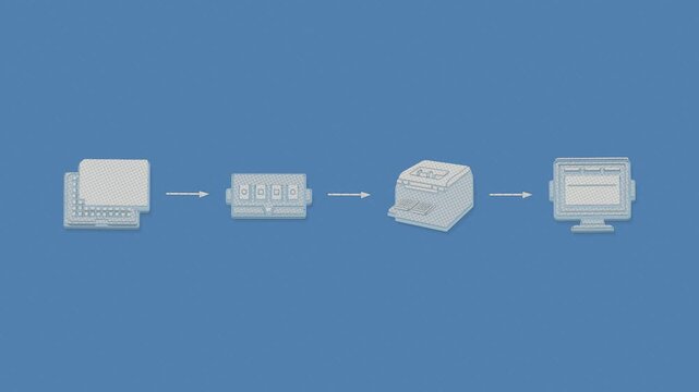 The assay workflow pairs a sample with a control, compares their signals in a plate reader, and reports whether the batch meets acceptance criteria. Flat 3D style printed in two inks.