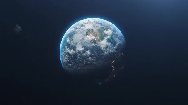 Epic Cinematic Earth Zoom from Outer Space &ndash; Glowing Planet Push-In