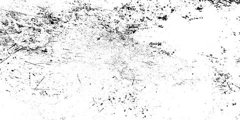 Fototapeta na wymiar Monochrome texture composed of irregular graphic elements. Distressed uneven grunge background. Abstract vector illustration. Isolated on white background.