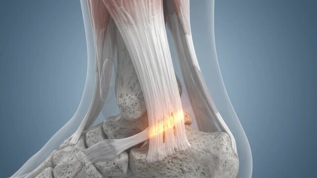 Achilles Tendinopathy at Calcaneal Insertion Under Repetitive Loading for Medical Education
