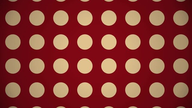 Red and beige polka dot pattern motion background, seamless looping abstract