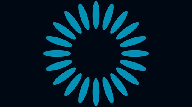 Teal flower wheel burst pattern on dark blue background