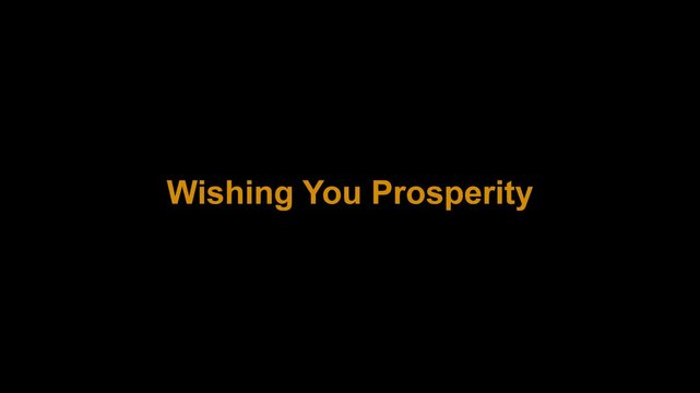 Wishing You Prosperity greeting text with underline animation