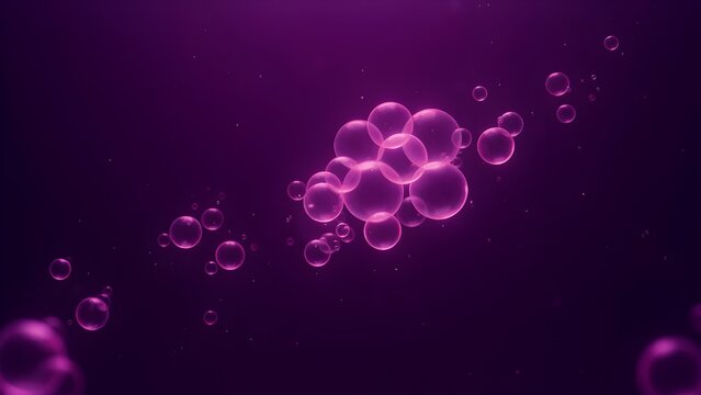Purple Glowing Bubbles Abstract Dark
