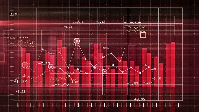 Financial Stock Market Decreasing Bearish Trend Chart

