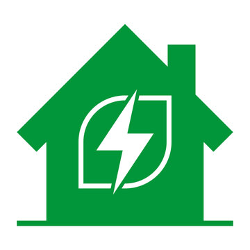 Green House Circle Leaf Lightning Bolt