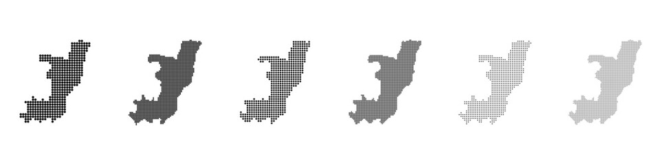 Obraz premium Dot mosaic Republic of Congo outline map set