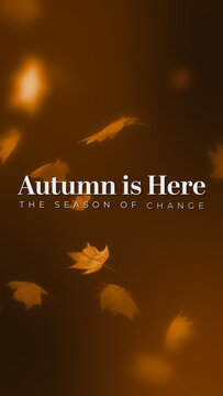 Vertical Autumn Falling Leaves Title &ndash; Fall Season Video Opener Warm Gradient for Short-Form Seasonal Content
