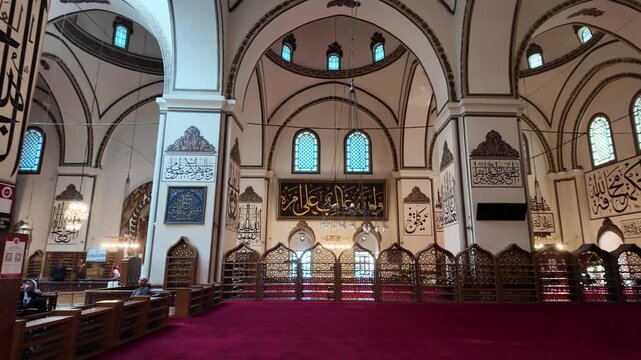 A view of the historic Grand Mosque in the city of Bursa, Turkey. It is one of the country's most important mosques.