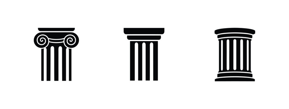 Classical Architectural Column Styles Ionic Doric Corinthian vector