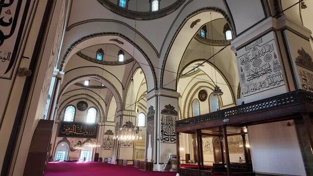 A view of the historic Grand Mosque in the city of Bursa, Turkey. It is one of the country's most important mosques.