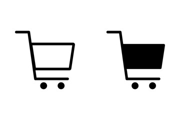 Black shopping cart icons set for e-commerce and retail design © mimo
