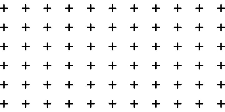 Black cross plus sign pattern on a simple grid layout