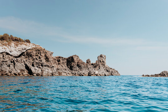 Dramatic Rocky Sea Stacks Rising from the Clear Mediterranean Sea