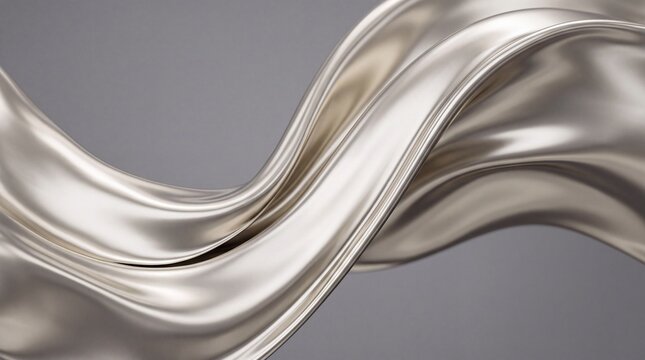Liquid Silver Wave Abstract Elegant Luxury Background