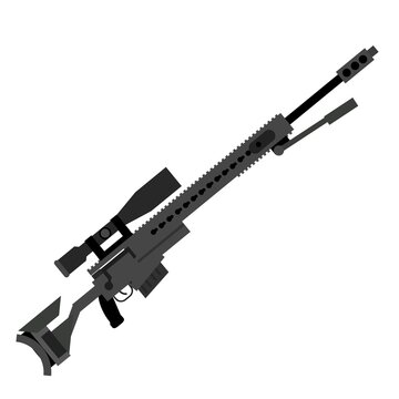 vector illustration sniper rifle 