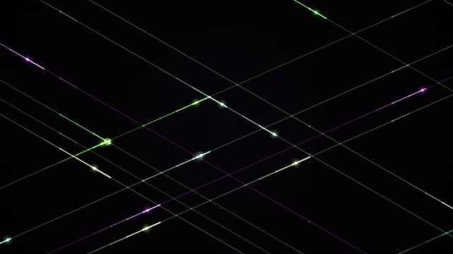 Abstract lines of light intersect across a dark background creating a modern technological atmosphere.