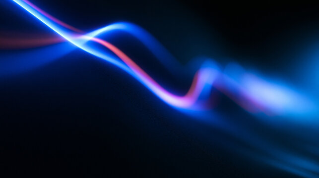 Abstract Glowing Blue and Pink Neon Wave Background