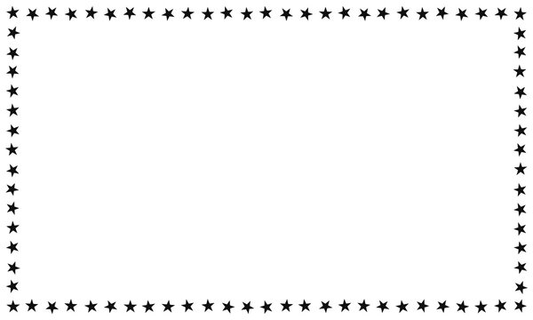 Rotated Five Point Stars Rectangle Frame