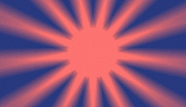 Abstract sunburst background with radial pink rays on a dark blue textured backdrop.