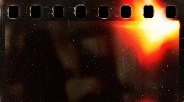 Aged 35mm film frame with light leak and dust texture overlay