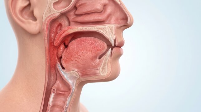 Sagittal View of Human Nasal Cavity Oral Cavity and Pharynx Anatomy head profile