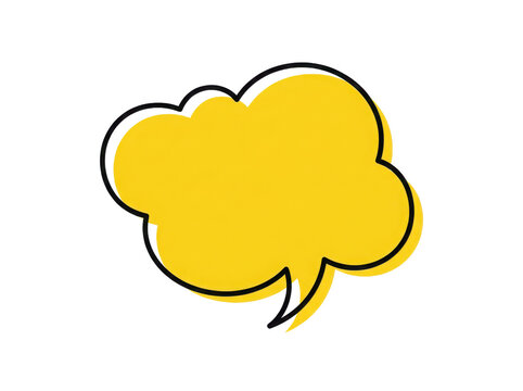 Yellow speech bubble with black outline chat bubble speech balloon speech box