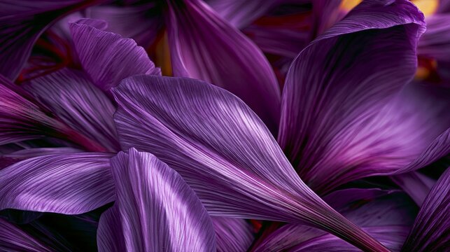Close-up of vibrant purple flower petals with smooth textures  