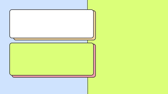 Colorful neo brutalist background with rounded rectangles and copy space text boxes