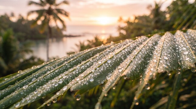 Palm leaf dew