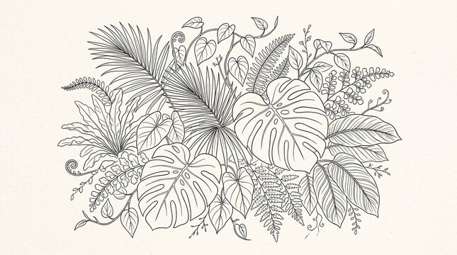 Tropical foliage illustration