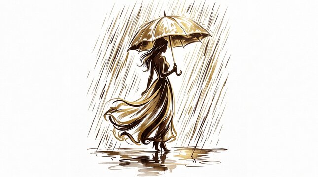 Woman under umbrella
