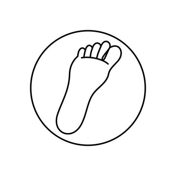 Human barefoot or footprint vector icon