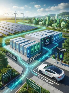 Renewable Energy Grid Integrated Battery Energy Storage Systems With Electric Vehicle Car Charging
