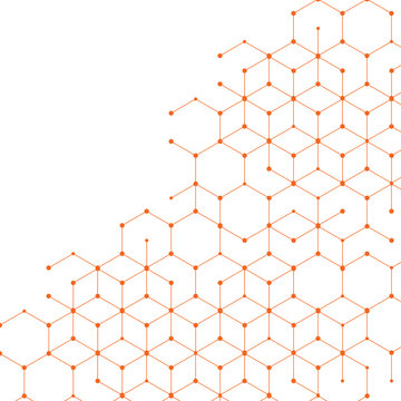 Abstract blue hexagon shape for frame illustration design vector