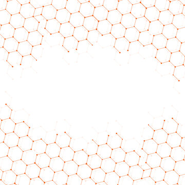 Abstract blue hexagon shape for frame illustration design vector