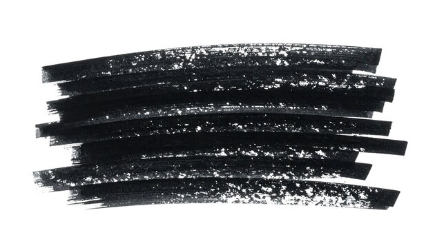 Hand-drawn black marker strokes texture isolated on white background