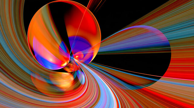 Surreal abstract concert atmosphere with vibrant lights, floating geometric forms, energetic color collisions and expressive artistic motion, modern music culture, contemporary