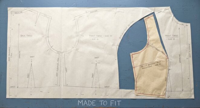 Pattern Making Template for Tailored Garment Fitting and Alterations