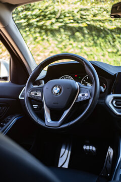 BMW 320i Sedan Interior Steering Wheel Dashboard View