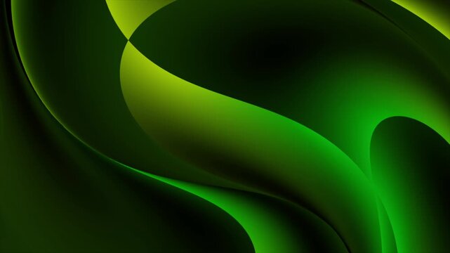Abstract green motion background with smooth flowing liquid wave video