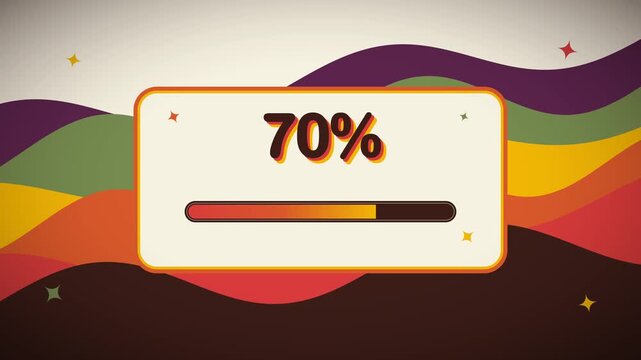 Retro Wavy Landscape Progress Bar Loading Animation