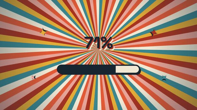 Retro Radial Sunburst Progress Bar Animation